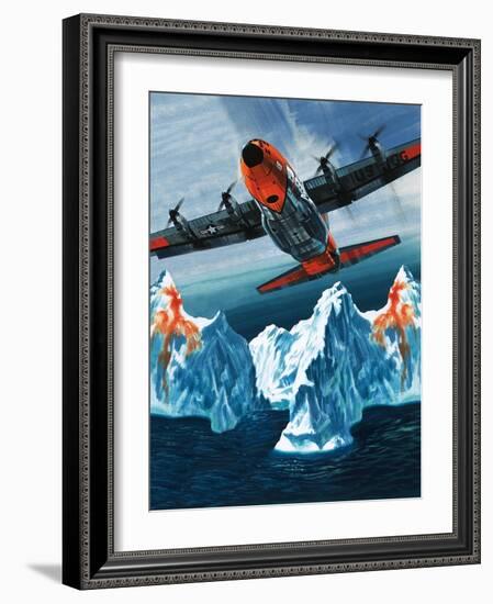 A Lockheed Hercules Patrolling Icebergs for the Coast Guard-Wilf Hardy-Framed Giclee Print