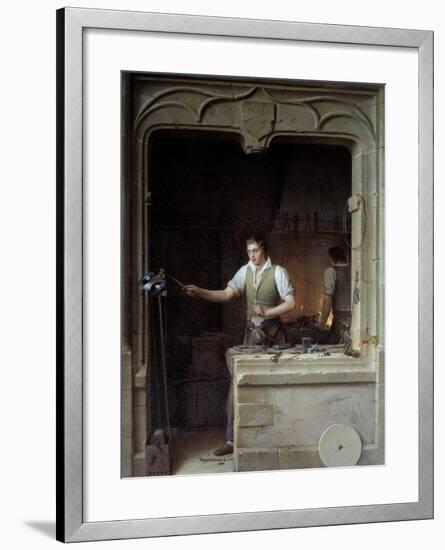 A Locksmith Seeking to Make a Jay Bite His Metal File by Jean Antoine Laurent-null-Framed Photographic Print