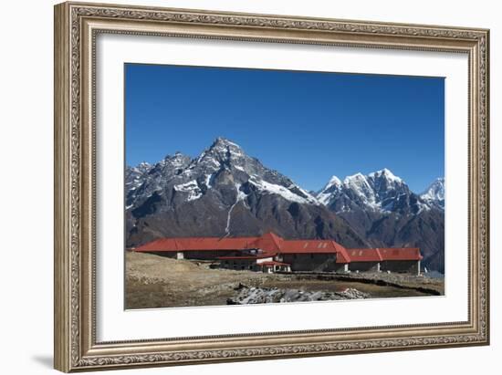 A lodge at Kongde in Everest region, Khumbu Region, Himalayas, Nepal, Asia-Alex Treadway-Framed Photographic Print