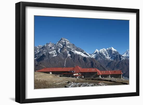 A lodge at Kongde in Everest region, Khumbu Region, Himalayas, Nepal, Asia-Alex Treadway-Framed Photographic Print