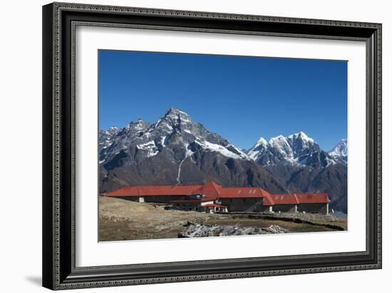 A lodge at Kongde in Everest region, Khumbu Region, Himalayas, Nepal, Asia-Alex Treadway-Framed Photographic Print