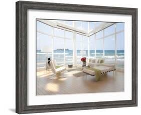 A Loft Apartment Interior with Seascape View-PlusONE-Framed Photographic Print