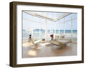 A Loft Apartment Interior with Seascape View-PlusONE-Framed Photographic Print