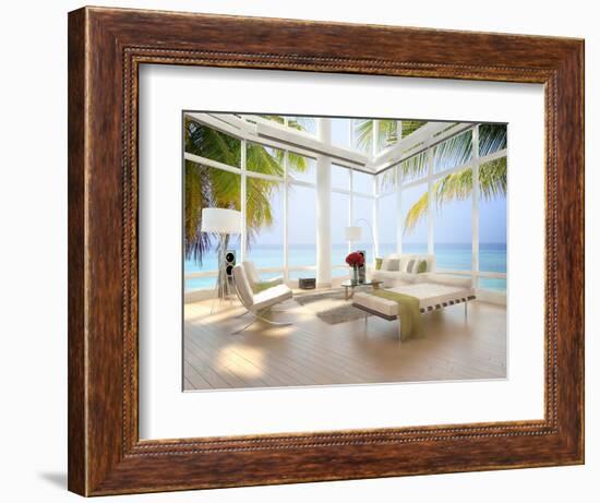 A Loft Apartment Interior with Seascape View-PlusONE-Framed Photographic Print