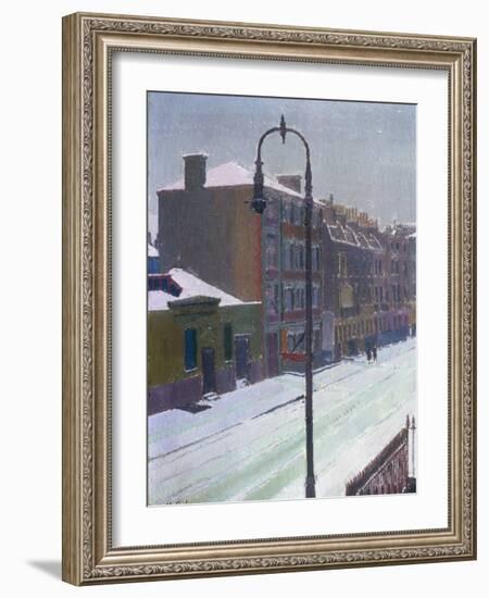 A London Street in Snow, 1917-Harold Gilman-Framed Giclee Print