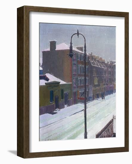 A London Street in Snow, 1917-Harold Gilman-Framed Giclee Print