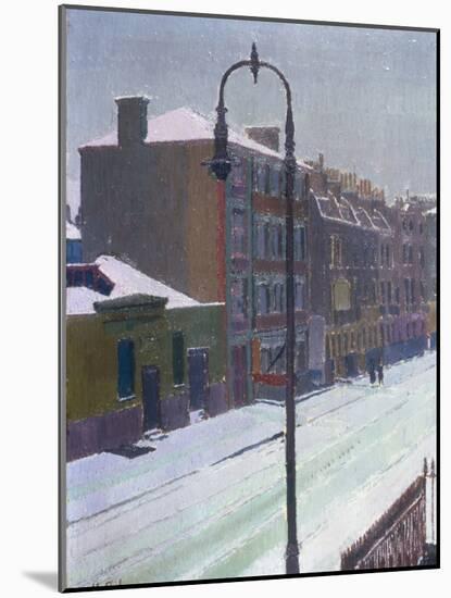 A London Street in Snow, 1917-Harold Gilman-Mounted Giclee Print