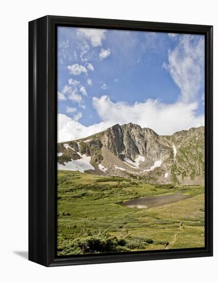 A Lone Backpacker Descends the Trail to Devil's Thumb Lake in the Indian Peaks Wilderness, Colorado-Andrew R. Slaton-Framed Premier Image Canvas