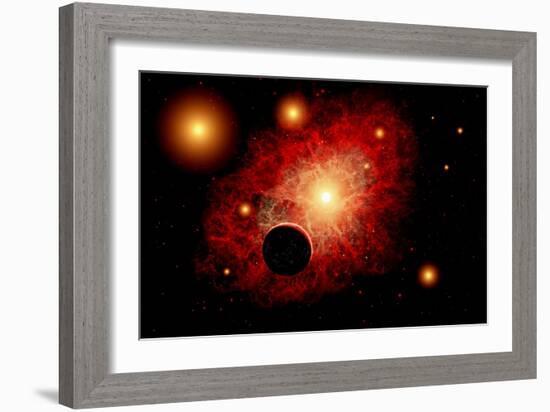 A Lone Planet Orbiting a Cluster of Red Giant Stars-null-Framed Premium Giclee Print