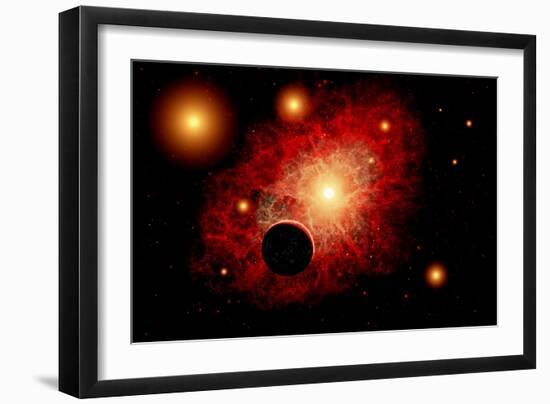 A Lone Planet Orbiting a Cluster of Red Giant Stars-null-Framed Premium Giclee Print