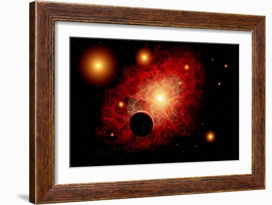 A Lone Planet Orbiting a Cluster of Red Giant Stars-null-Framed Art Print