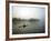 A Lone Rower Slowly Maneuvers His Craft Down the Schuykill River Through a Thick Fog-null-Framed Photographic Print