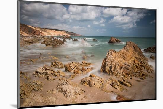 A Long Exposure During the Day by the Rock Formations Near Pedra Furada, Jericoacoara, Brazil-Alex Saberi-Mounted Photographic Print