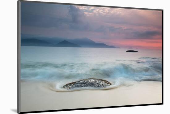 A Long Exposure of a Colorful Sunrise in the Atlantic Rainforest Beach in Ubatuba, Brazil-Alex Saberi-Mounted Photographic Print