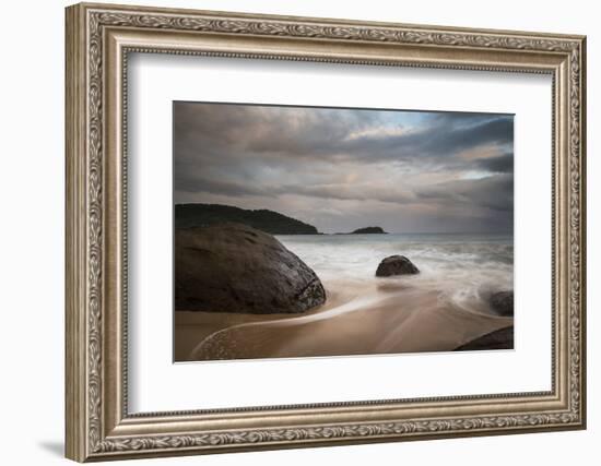 A Long Exposure of Praia Prumirim at Sunset in Ubatuba, Brazil-Alex Saberi-Framed Photographic Print