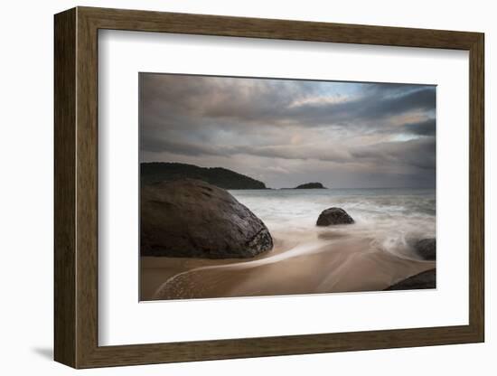 A Long Exposure of Praia Prumirim at Sunset in Ubatuba, Brazil-Alex Saberi-Framed Photographic Print