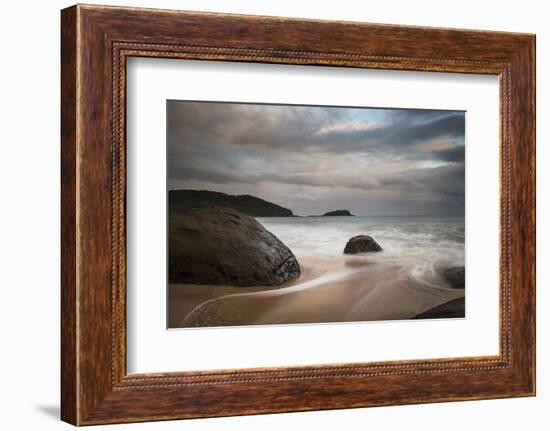 A Long Exposure of Praia Prumirim at Sunset in Ubatuba, Brazil-Alex Saberi-Framed Photographic Print