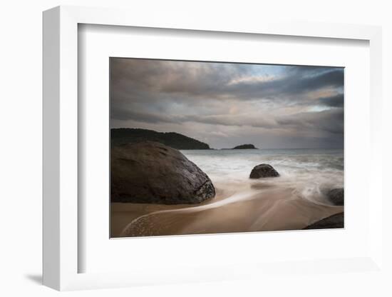 A Long Exposure of Praia Prumirim at Sunset in Ubatuba, Brazil-Alex Saberi-Framed Photographic Print