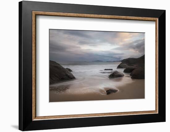 A Long Exposure of Praia Prumirim at Sunset in Ubatuba, Brazil-Alex Saberi-Framed Photographic Print