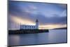 A long exposure photograph of Scarborough Lighthouse shortly after sunrise, Scarborough, North York-John Potter-Mounted Photographic Print