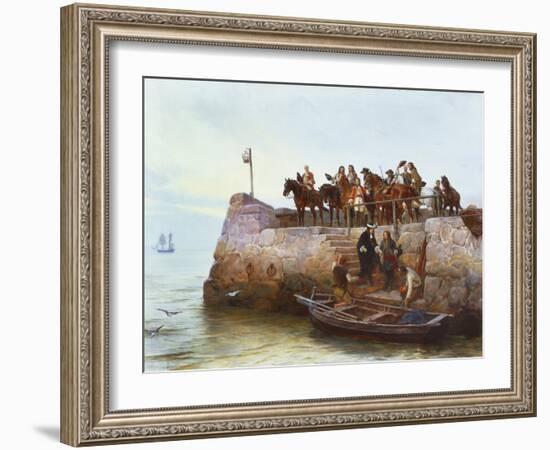 A Lost Cause: Flight of King James II after the Battle of the Boyne-Andrew Carrick Gow-Framed Giclee Print