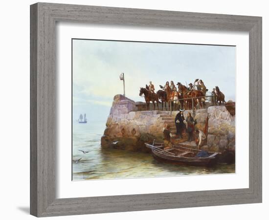 A Lost Cause: Flight of King James II after the Battle of the Boyne-Andrew Carrick Gow-Framed Giclee Print