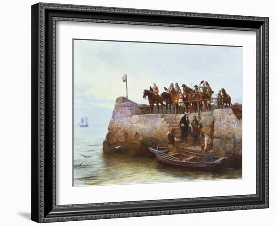 A Lost Cause: Flight of King James II after the Battle of the Boyne-Andrew Carrick Gow-Framed Giclee Print