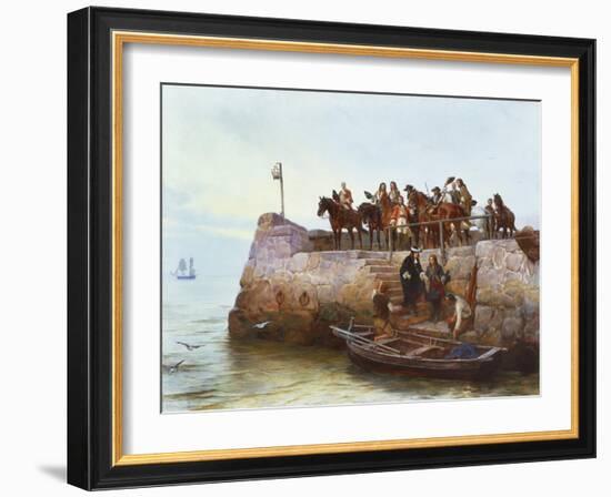 A Lost Cause: Flight of King James II after the Battle of the Boyne-Andrew Carrick Gow-Framed Giclee Print