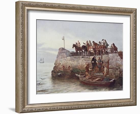 A Lost Cause! the Flight of James II (1633-1701) after the Battle of Boyne in 1690, Illustration…-Andrew Carrick Gow-Framed Giclee Print