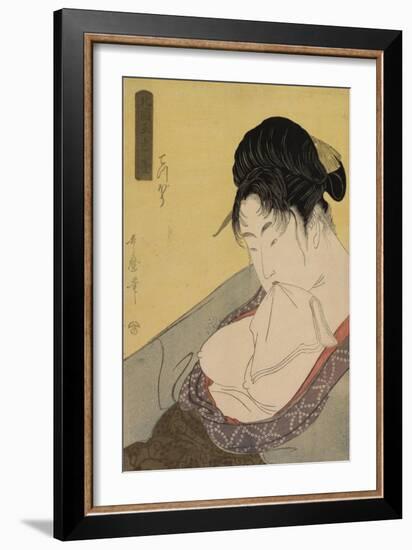 A Low Class Prostitute , from the series 'Five Shades of Ink in the Northern Quarter' , c.1794-95-Kitagawa Utamaro-Framed Giclee Print