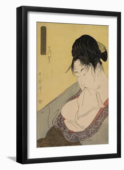 A Low Class Prostitute , from the series 'Five Shades of Ink in the Northern Quarter' , c.1794-95-Kitagawa Utamaro-Framed Giclee Print