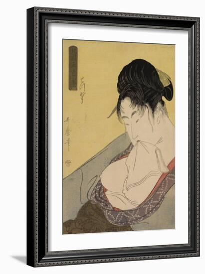 A Low Class Prostitute , from the series 'Five Shades of Ink in the Northern Quarter' , c.1794-95-Kitagawa Utamaro-Framed Giclee Print