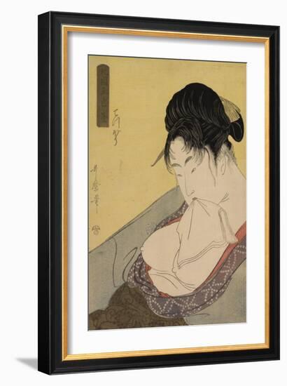 A Low Class Prostitute , from the series 'Five Shades of Ink in the Northern Quarter' , c.1794-95-Kitagawa Utamaro-Framed Giclee Print