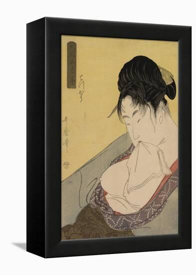 A Low Class Prostitute , from the series 'Five Shades of Ink in the Northern Quarter' , c.1794-95-Kitagawa Utamaro-Framed Premier Image Canvas
