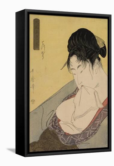 A Low Class Prostitute , from the series 'Five Shades of Ink in the Northern Quarter' , c.1794-95-Kitagawa Utamaro-Framed Premier Image Canvas