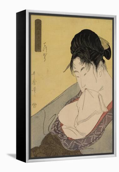 A Low Class Prostitute , from the series 'Five Shades of Ink in the Northern Quarter' , c.1794-95-Kitagawa Utamaro-Framed Premier Image Canvas