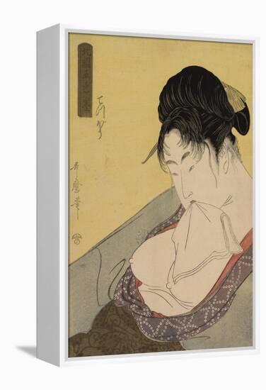 A Low Class Prostitute , from the series 'Five Shades of Ink in the Northern Quarter' , c.1794-95-Kitagawa Utamaro-Framed Premier Image Canvas