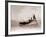 A Lowestoft Herring Boat Ploughing Through a Moderate Swell in the North Sea, 1935-null-Framed Photographic Print