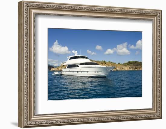 A Luxury Yacht Anchored in the Caribbean.-Gary Blakeley-Framed Photographic Print