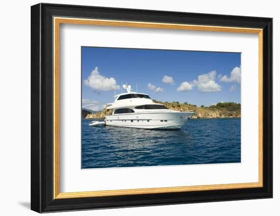 A Luxury Yacht Anchored in the Caribbean.-Gary Blakeley-Framed Photographic Print