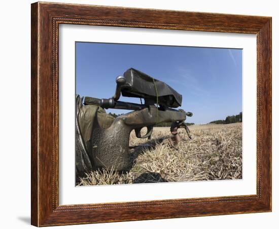 A M40A3 7.62mm Sniper Rifle Sits Ready for Use on the Shooting Range-Stocktrek Images-Framed Photographic Print