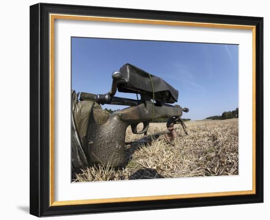 A M40A3 7.62mm Sniper Rifle Sits Ready for Use on the Shooting Range-Stocktrek Images-Framed Photographic Print