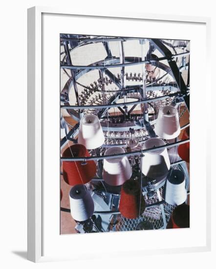 A Machine Collects Coloured Yarn onto Rolls-Heinz Zinram-Framed Photographic Print