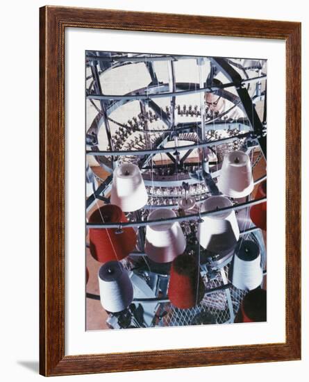A Machine Collects Coloured Yarn onto Rolls-Heinz Zinram-Framed Photographic Print