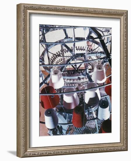 A Machine Collects Coloured Yarn onto Rolls-Heinz Zinram-Framed Photographic Print