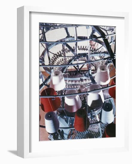 A Machine Collects Coloured Yarn onto Rolls-Heinz Zinram-Framed Photographic Print