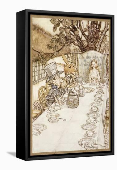 A Mad Tea Party, from Alice's Adventures in Wonderland, by Lewis Carroll, Pub. 1907 (Colour Litho)-Arthur Rackham-Framed Premier Image Canvas
