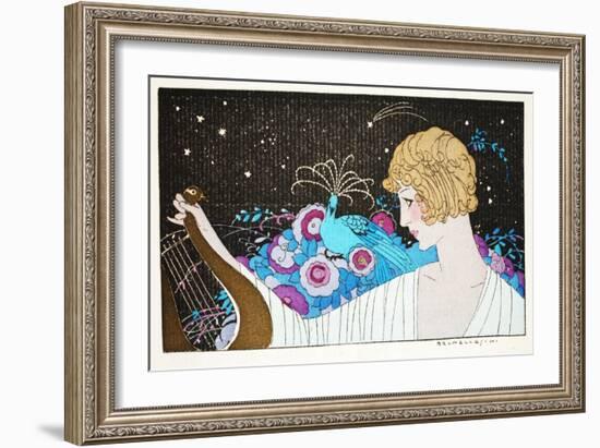 A Mademoiselle P?..De Courcy (Pochoir Print)-Umberto Brunelleschi-Framed Giclee Print