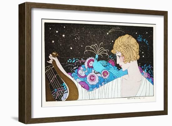 A Mademoiselle P?..De Courcy (Pochoir Print)-Umberto Brunelleschi-Framed Giclee Print