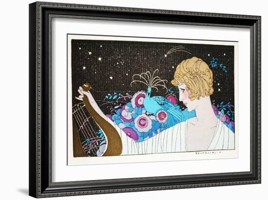 A Mademoiselle P?..De Courcy (Pochoir Print)-Umberto Brunelleschi-Framed Giclee Print